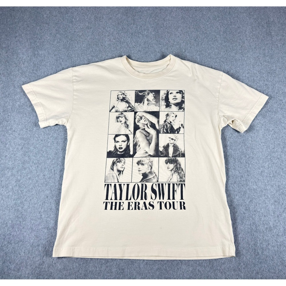 Taylor Swift Eras Tour 2024 Official T-Shirt Black Cream Size S